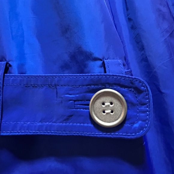 INC Royal Blue Long Raincoat Windbreaker Jacket Small - Picture 5 of 6